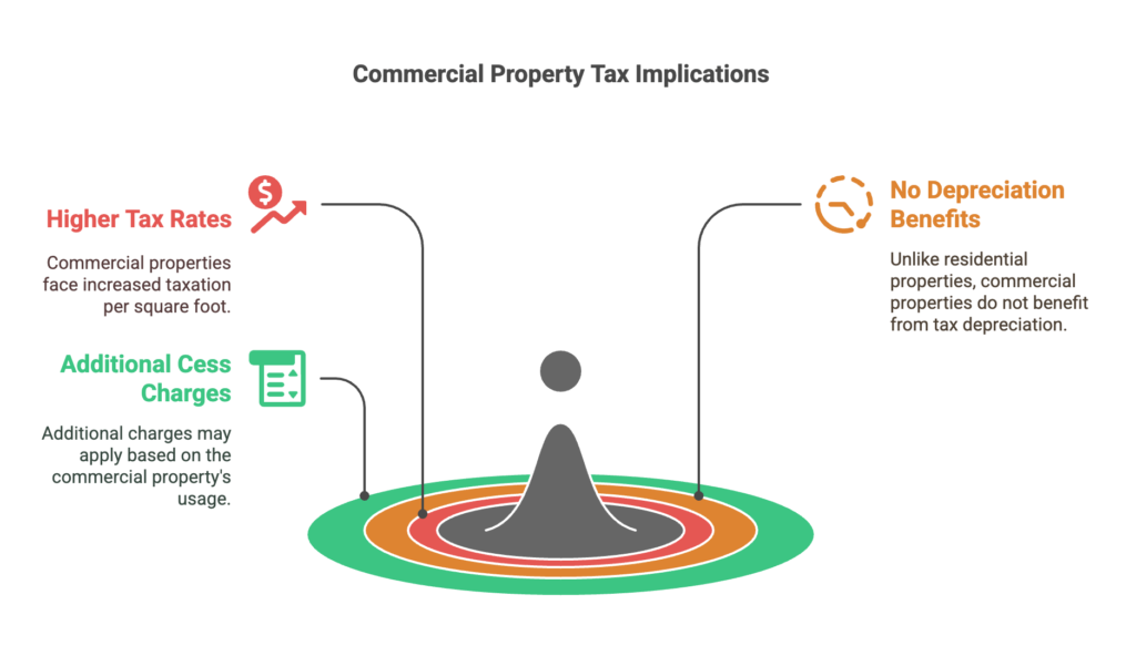 Graphics of Property Tax for Commercial vs. Residential Properties